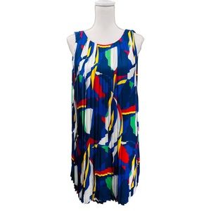 Ralph Lauren Sailboat Pleated Satin Dress